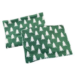 Minky Couture Green & White Pine Tree Ultra Plush Standard Pillowcases Christmas
